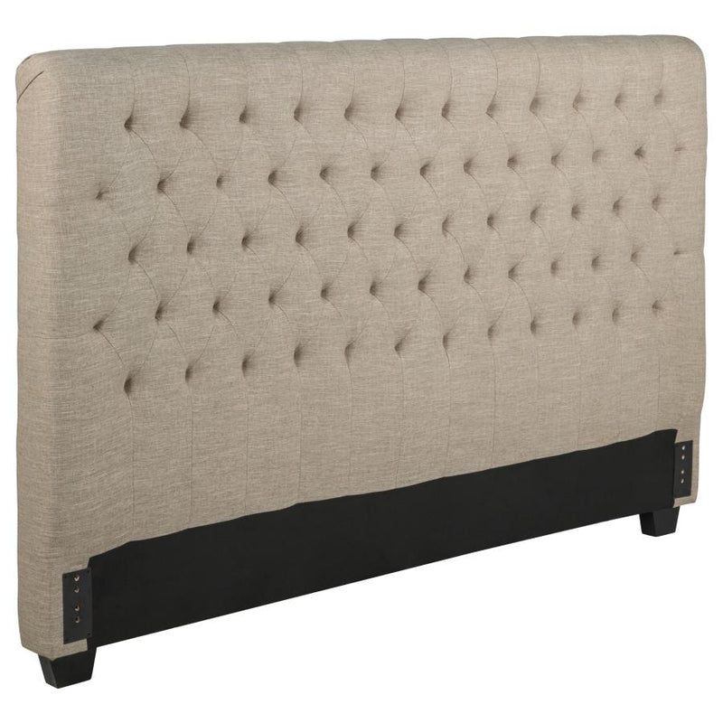 Chloe Upholstered Eastern King Panel Headboard Oatmeal-zoom-