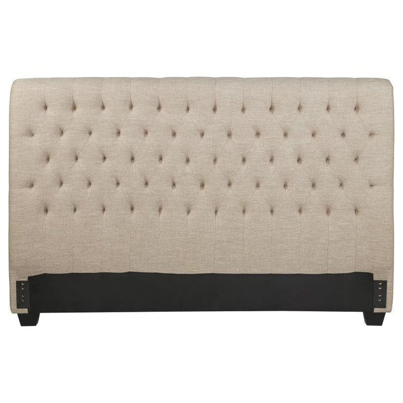 Chloe Upholstered Eastern King Panel Headboard Oatmeal-zoom-