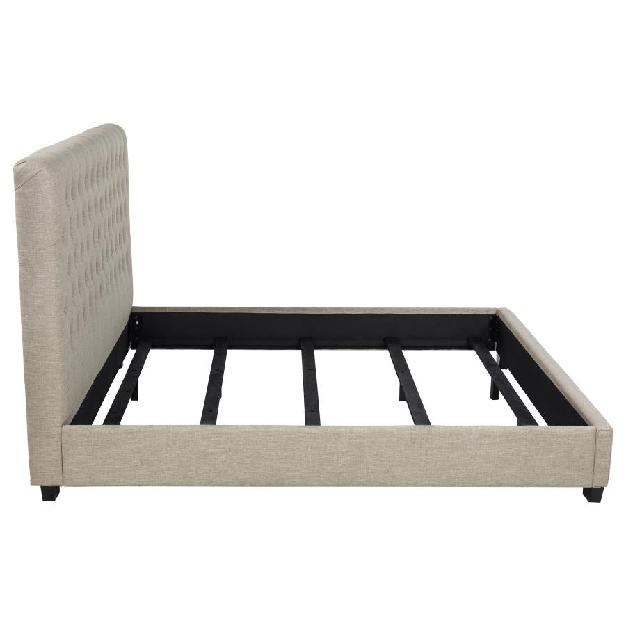 Chloe Upholstered Eastern King Panel Bed Oatmeal-zoom-6