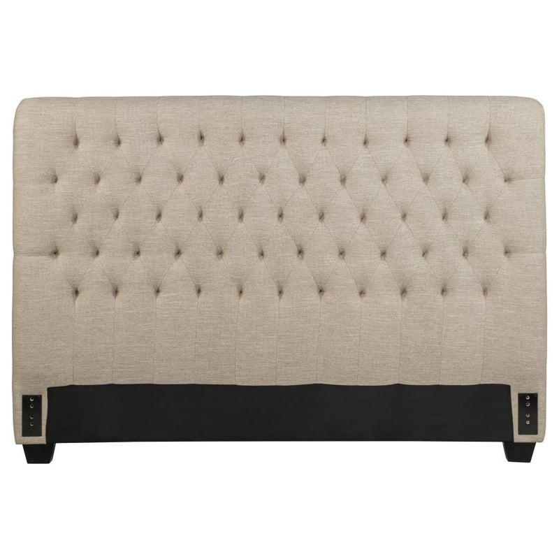 Chloe Upholstered California King Panel Headboard Oatmeal-zoom-