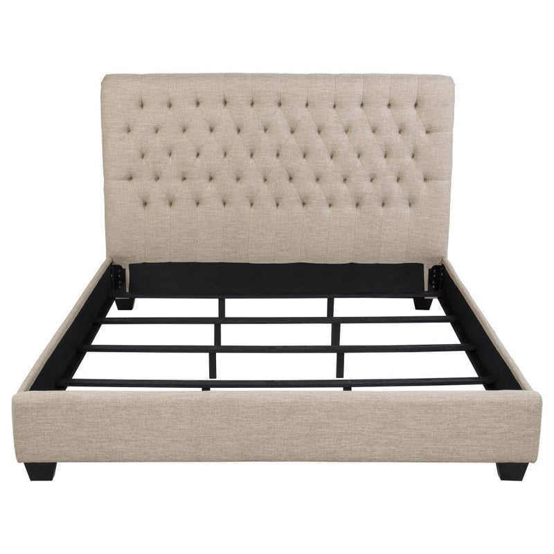 Chloe Upholstered California King Panel Bed Oatmeal-zoom-