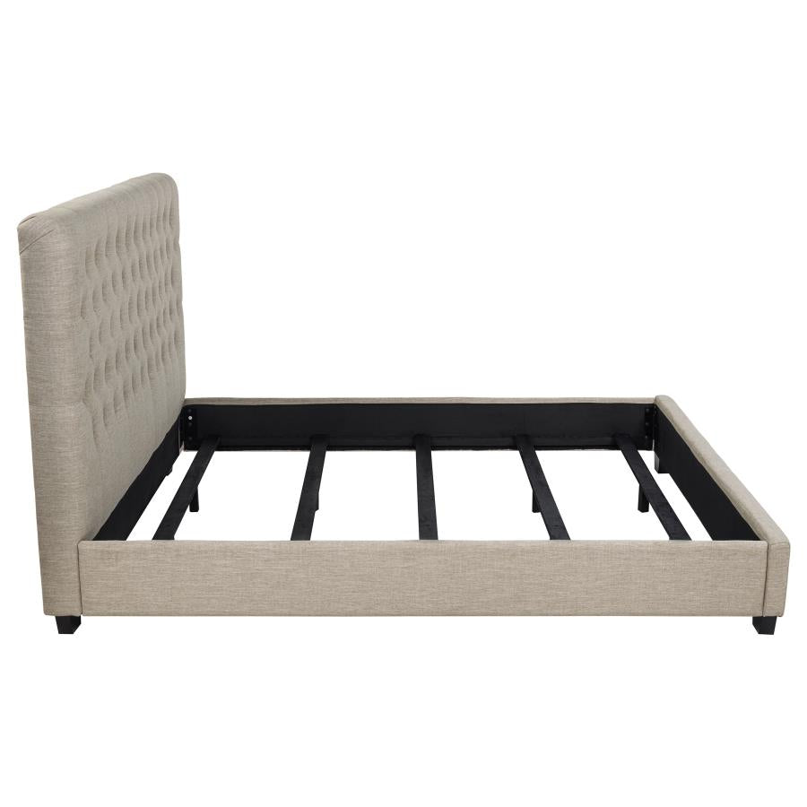 Chloe Upholstered California King Panel Bed Oatmeal-zoom-6