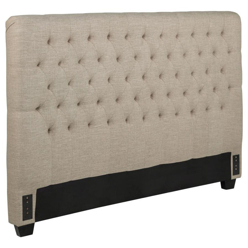 Chloe Upholstered Queen Panel Headboard Oatmeal-zoom-