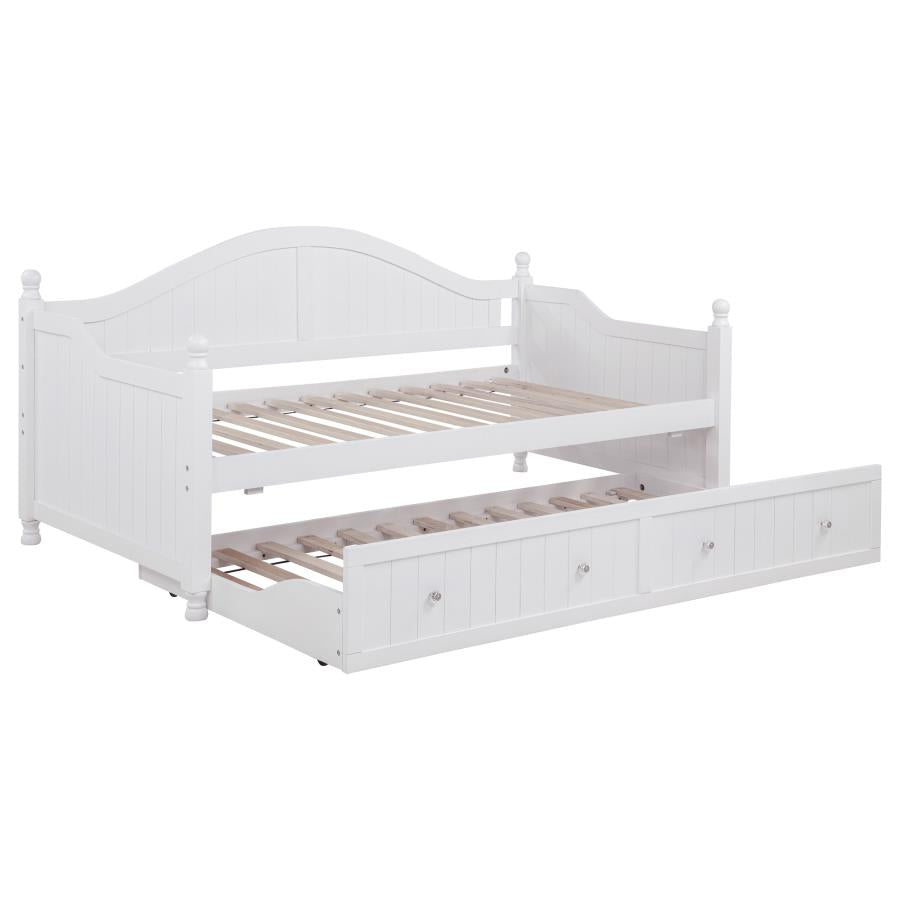 Julie Ann Wood Twin Daybed with Trundle White-zoom-1