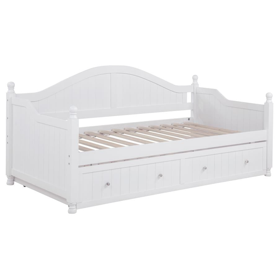 Julie Ann Wood Twin Daybed with Trundle White-3