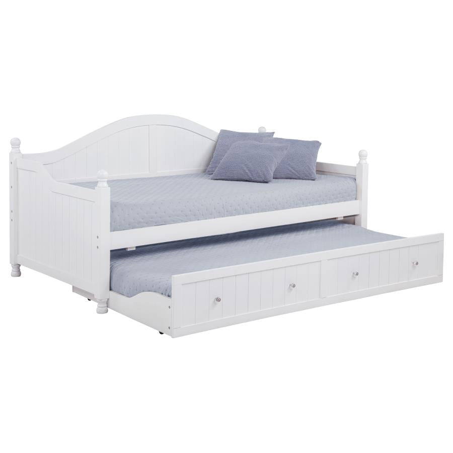 Julie Ann Wood Twin Daybed with Trundle White-4