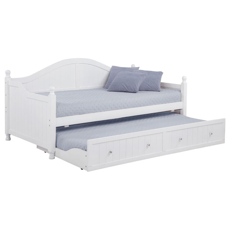 Julie Ann Wood Twin Daybed with Trundle White-zoom-