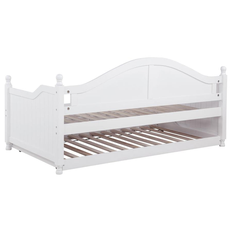Julie Ann Wood Twin Daybed with Trundle White-zoom-