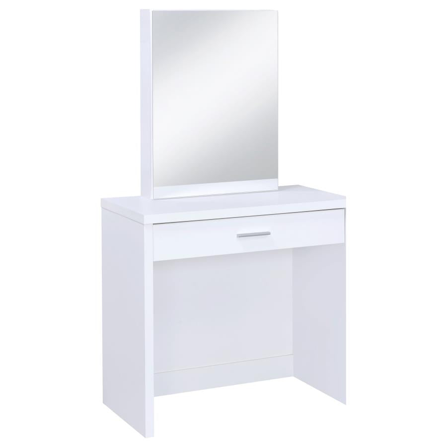Harvey Vanity Set with Lift-Top Stool White-4