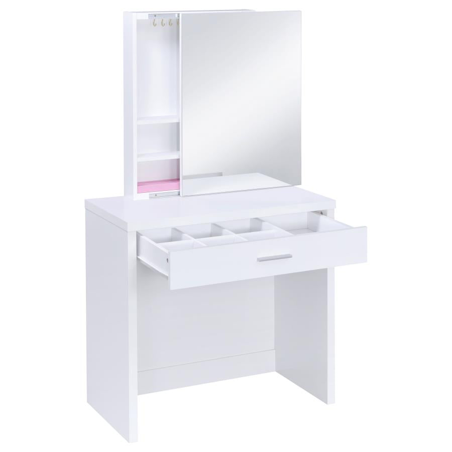 Harvey Vanity Set with Lift-Top Stool White-zoom-5