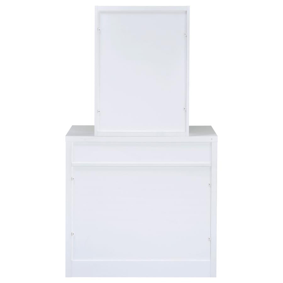 Harvey Vanity Set with Lift-Top Stool White-9