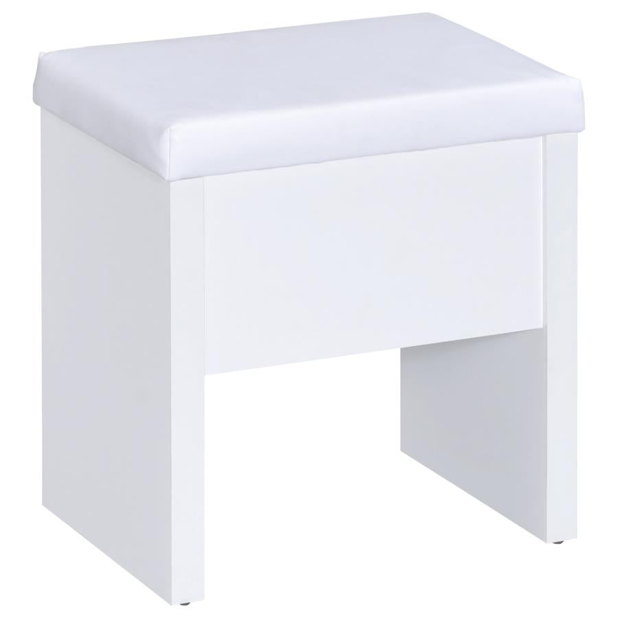 Harvey Vanity Set with Lift-Top Stool White-zoom-12