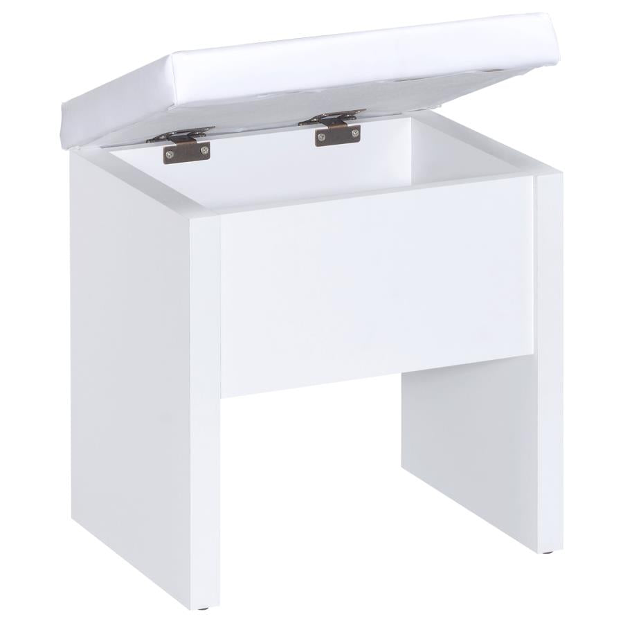 Harvey Vanity Set with Lift-Top Stool White-zoom-13