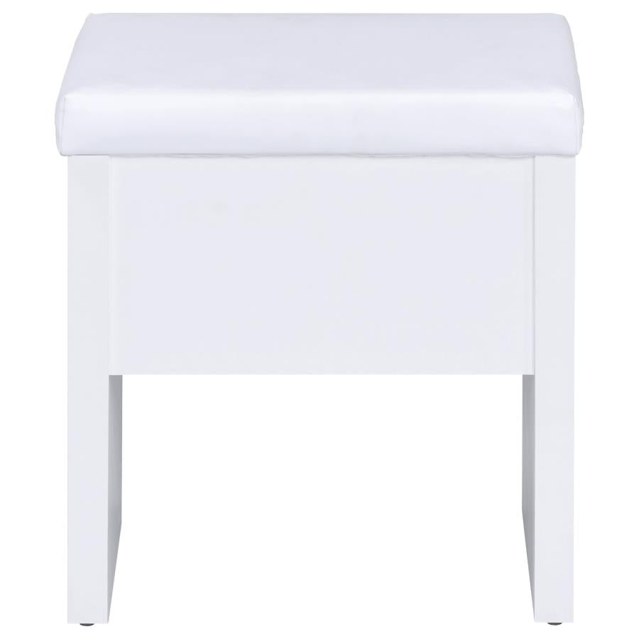 Harvey Vanity Set with Lift-Top Stool White-14