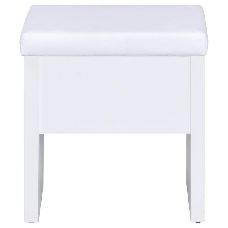 Harvey Vanity Set with Lift-Top Stool White-zoom-