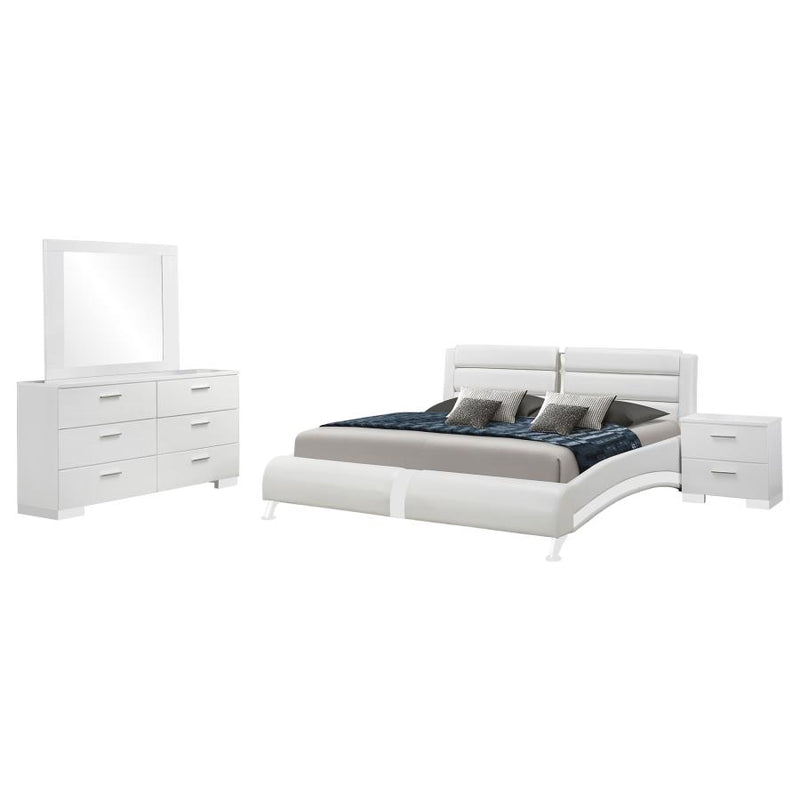 Jeremaine 4-piece Eastern King Bedroom Set White-zoom-