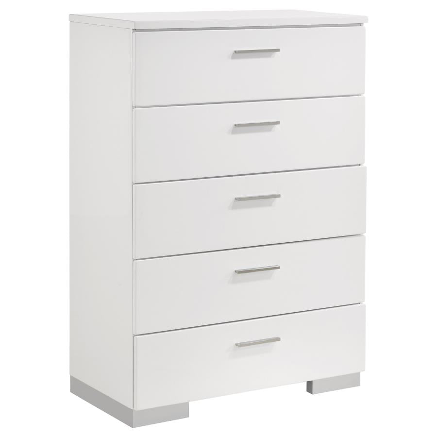 Jeremaine 5-piece Eastern King Bedroom Set White-zoom-11