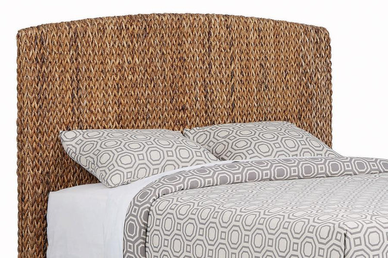 Laughton Woven Banana Leaf Eastern King Headboard Amber-zoom-