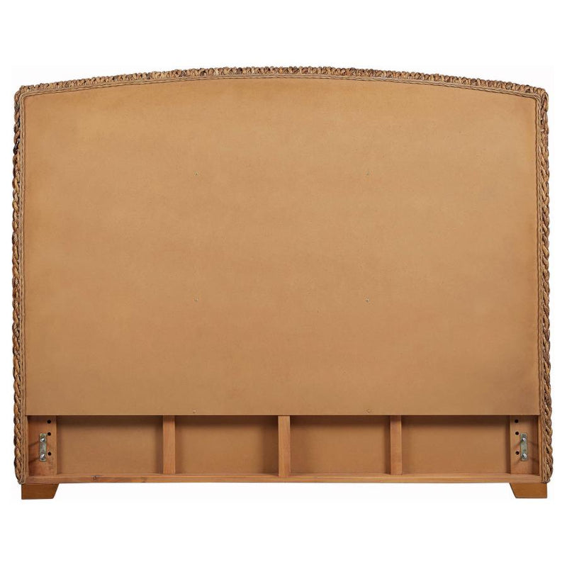 Laughton Woven Banana Leaf Eastern King Headboard Amber-zoom-