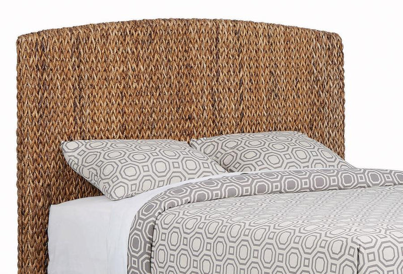 Laughton Woven Banana Leaf Queen Panel Headboard Amber-zoom-