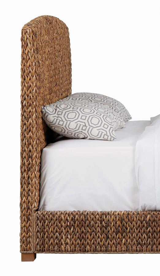 Laughton Woven Banana Leaf Queen Panel Headboard Amber-4