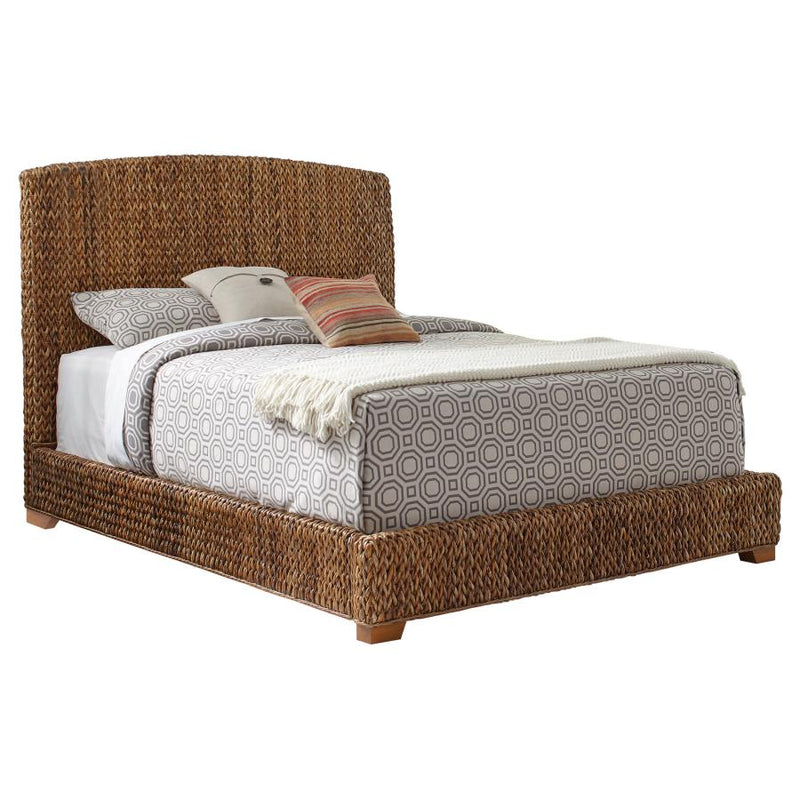 Laughton Banana Leaf Queen Panel Bed Amber-zoom-