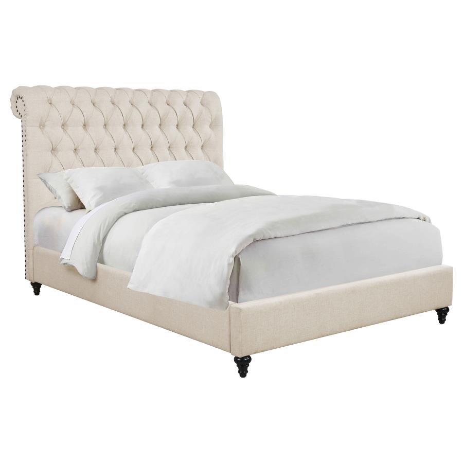 Devon 57-inch Upholstered Full Panel Bed Beige-3