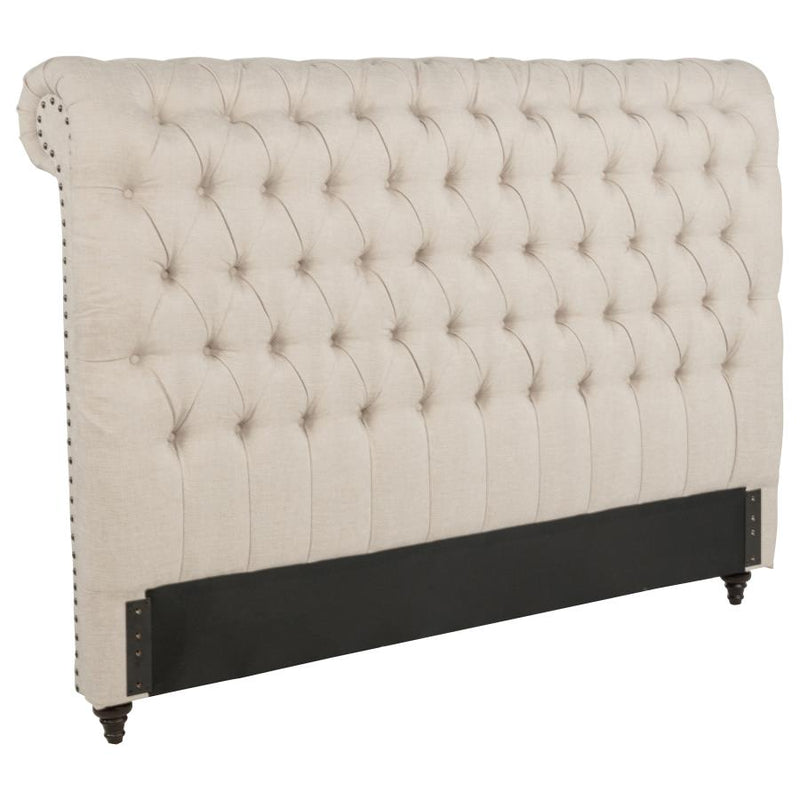 Devon 57-inch Upholstered Queen Headboard Beige-zoom-