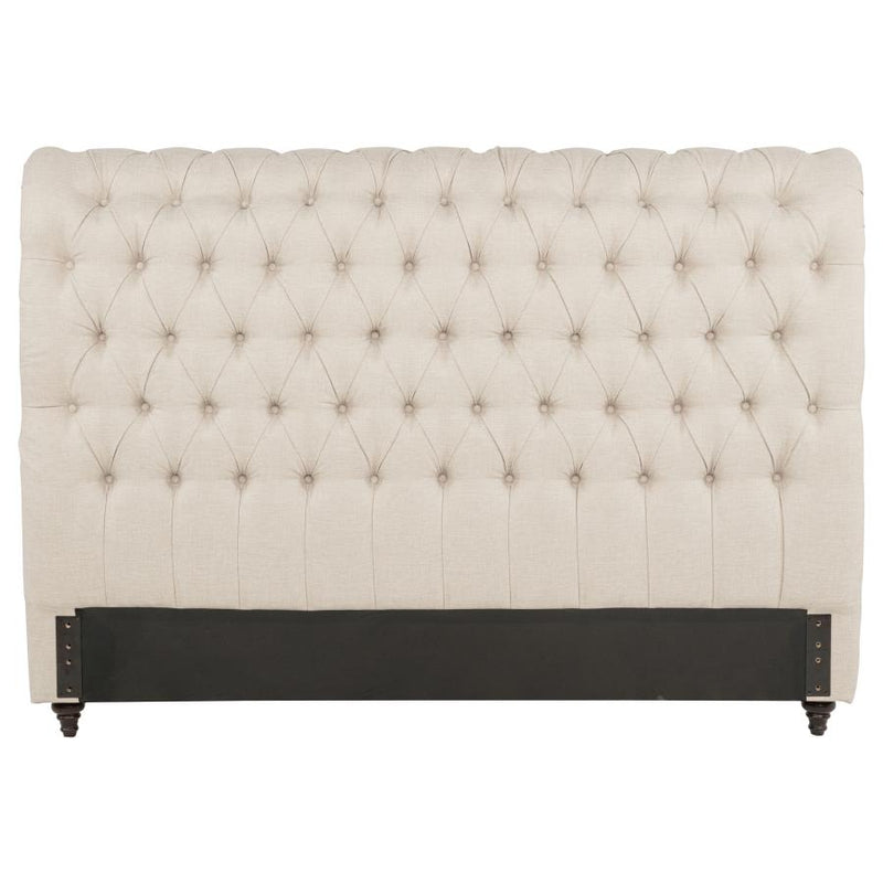 Devon 57-inch Upholstered Queen Headboard Beige-zoom-