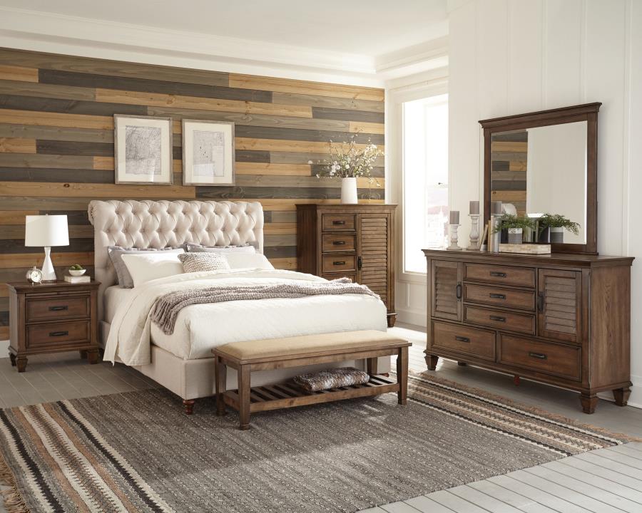 Devon 57-inch Upholstered Queen Panel Bed Beige-6
