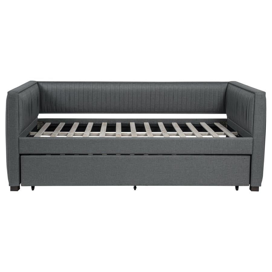 Brodie Upholstered Twin Daybed with Trundle Grey-zoom-4