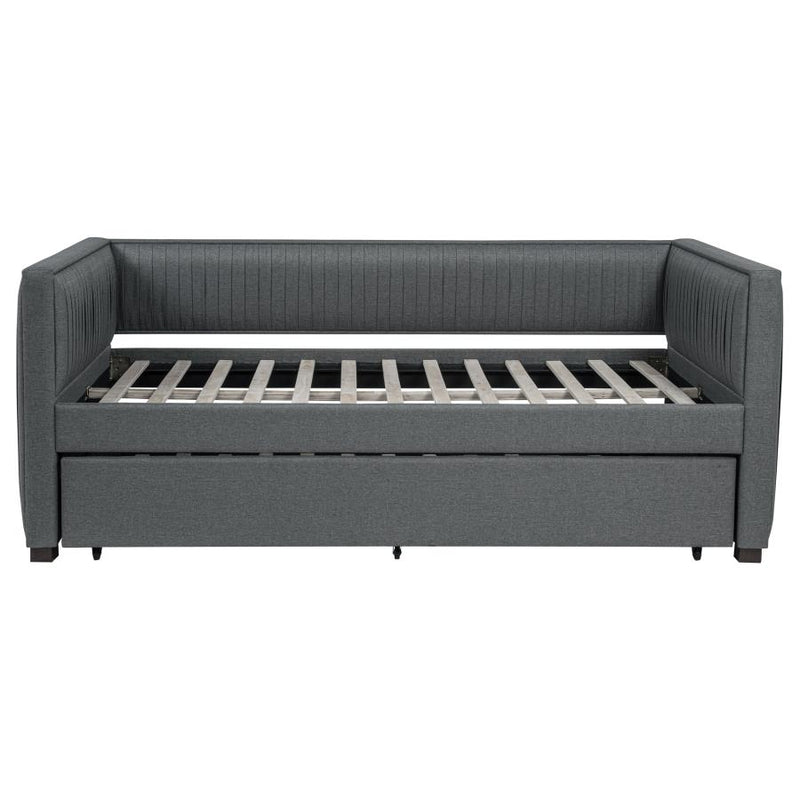 Brodie Upholstered Twin Daybed with Trundle Grey-zoom-