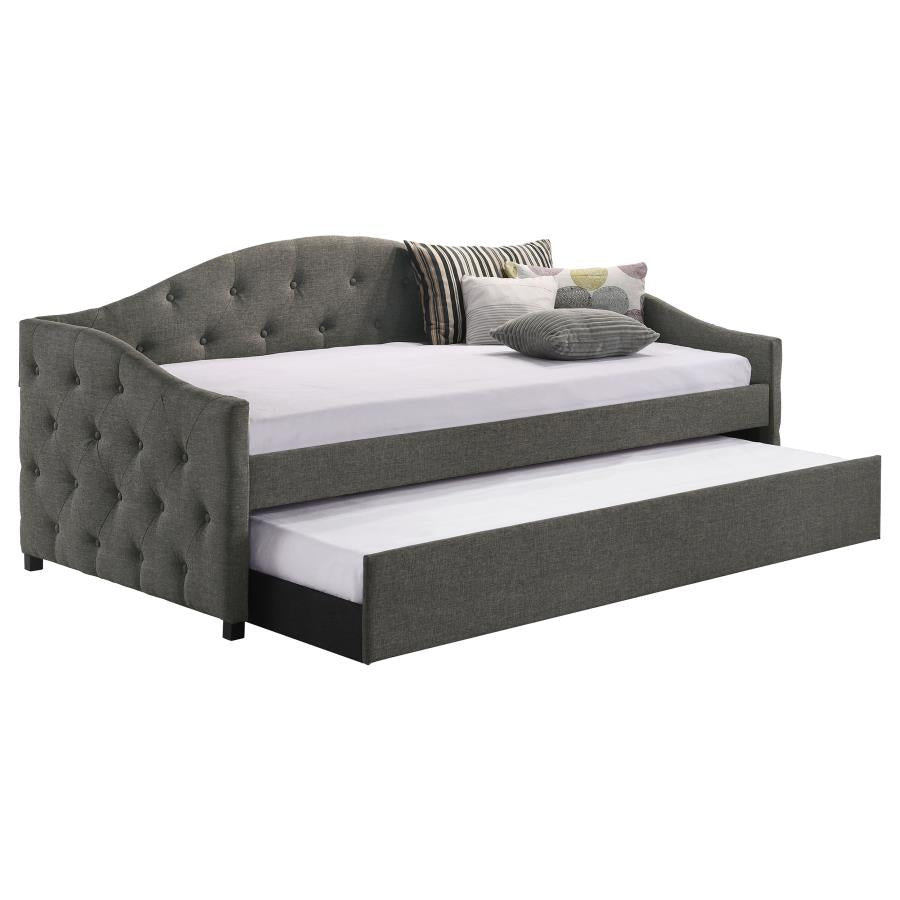 Sadie Upholstered Twin Daybed with Trundle Grey-zoom-3