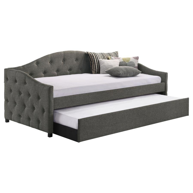 Sadie Upholstered Twin Daybed with Trundle Grey-zoom-