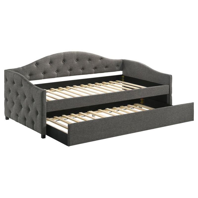 Sadie Upholstered Twin Daybed with Trundle Grey-zoom-