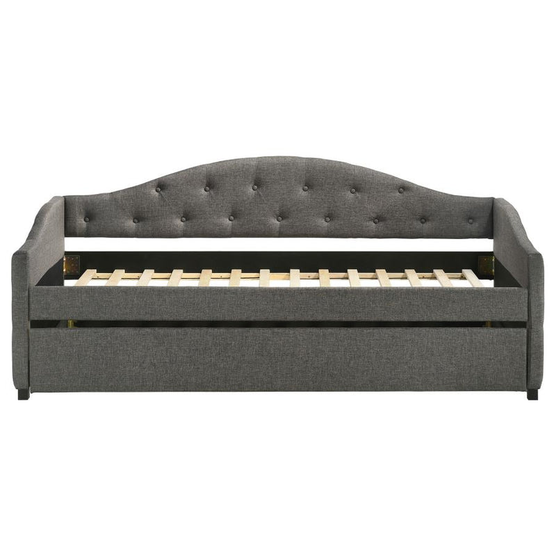 Sadie Upholstered Twin Daybed with Trundle Grey-zoom-