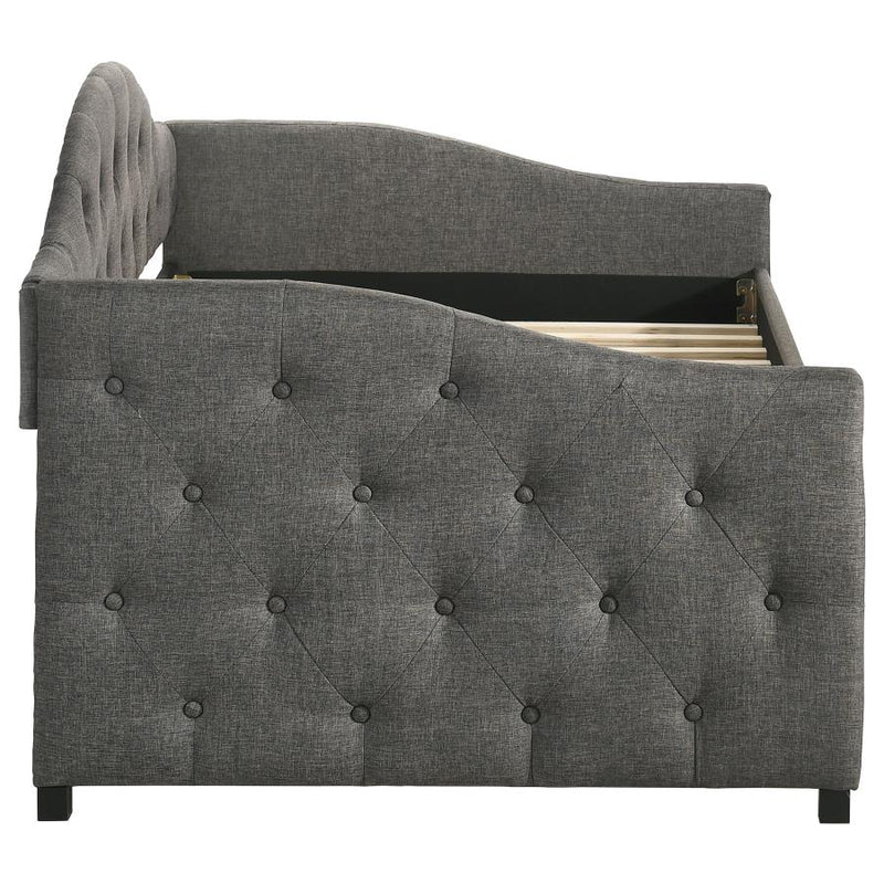 Sadie Upholstered Twin Daybed with Trundle Grey-zoom-