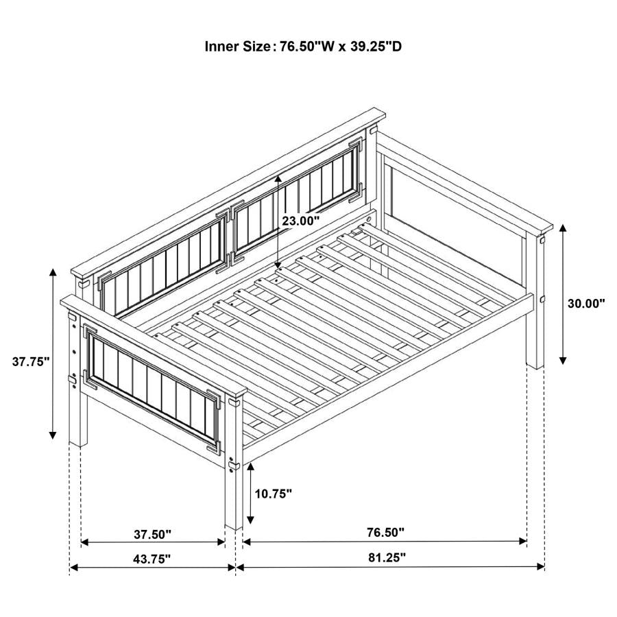 Oakdale Wood Twin Daybed with Trundle Rustic Honey-zoom-7