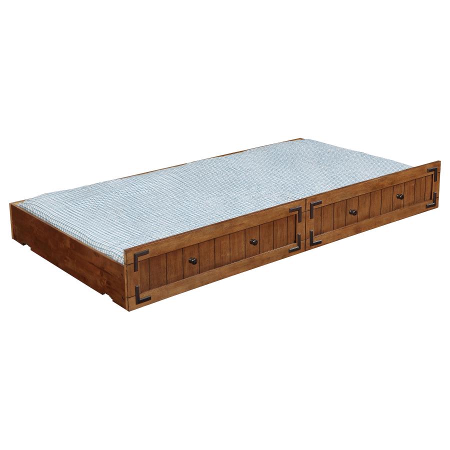 Oakdale Wood Storage Trundle Rustic Honey-3