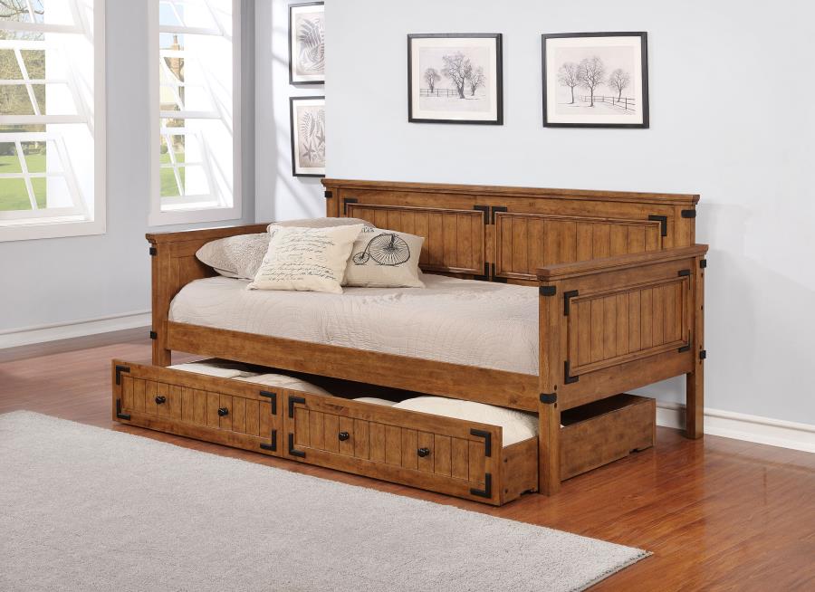 Oakdale Wood Storage Trundle Rustic Honey-zoom-6