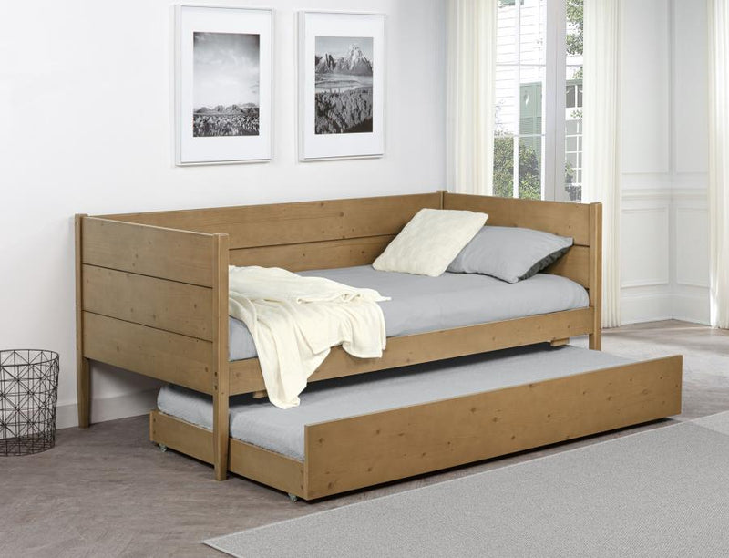 Calinda Wood Twin Daybed With Trundle Natural-zoom-