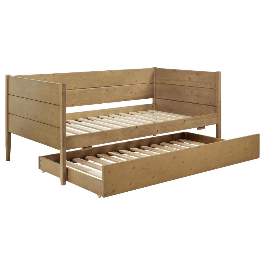 Calinda Wood Twin Daybed With Trundle Natural-zoom-1
