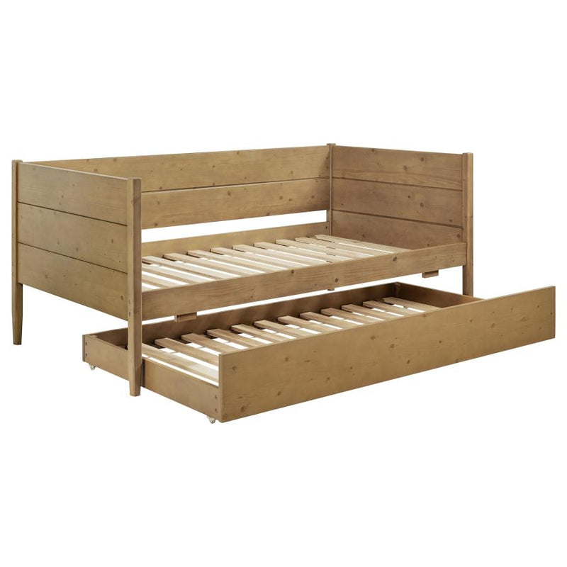 Calinda Wood Twin Daybed With Trundle Natural-zoom-