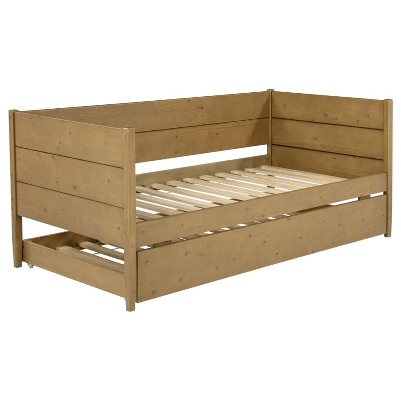 Calinda Wood Twin Daybed With Trundle Natural-zoom-