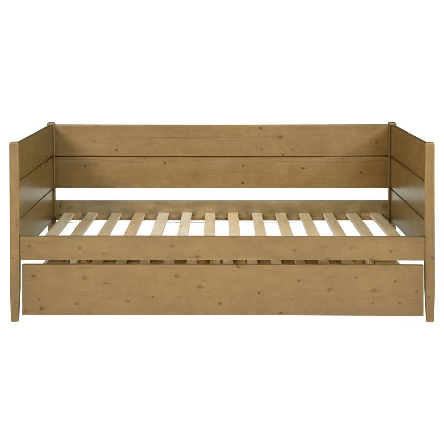 Calinda Wood Twin Daybed With Trundle Natural-5