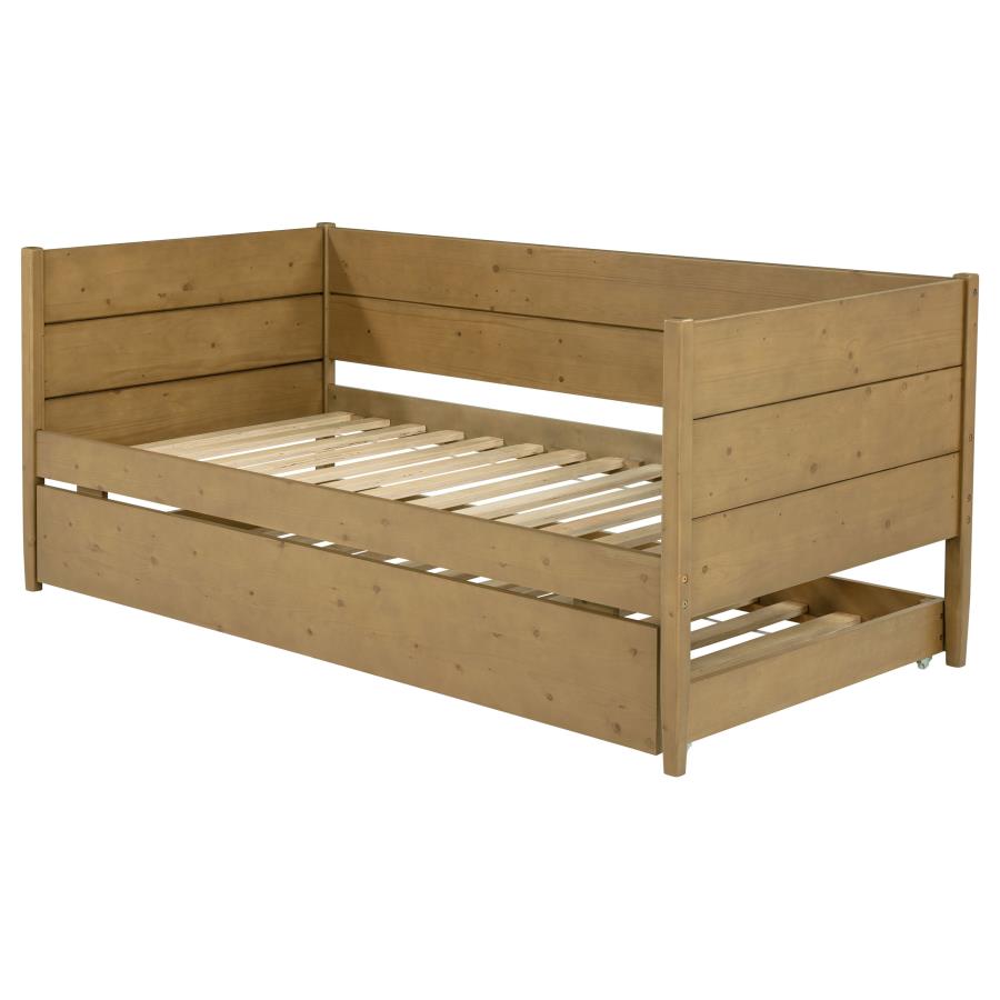 Calinda Wood Twin Daybed With Trundle Natural-zoom-6