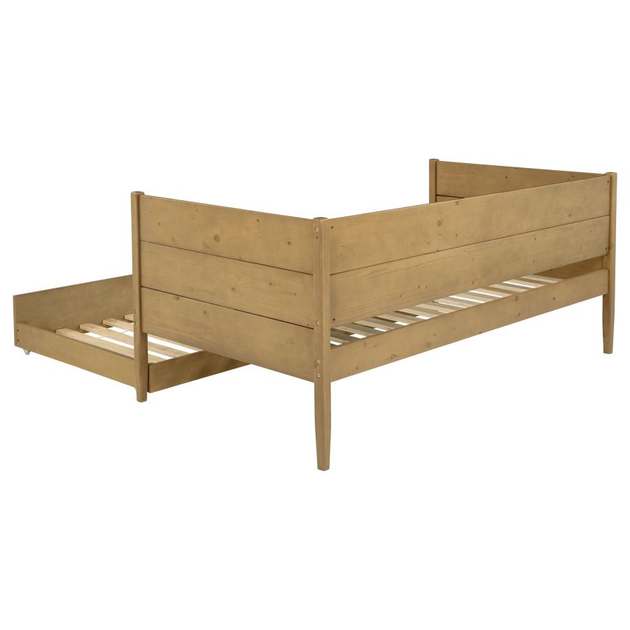 Calinda Wood Twin Daybed With Trundle Natural-9