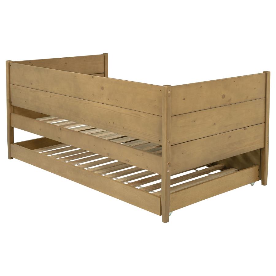 Calinda Wood Twin Daybed With Trundle Natural-12