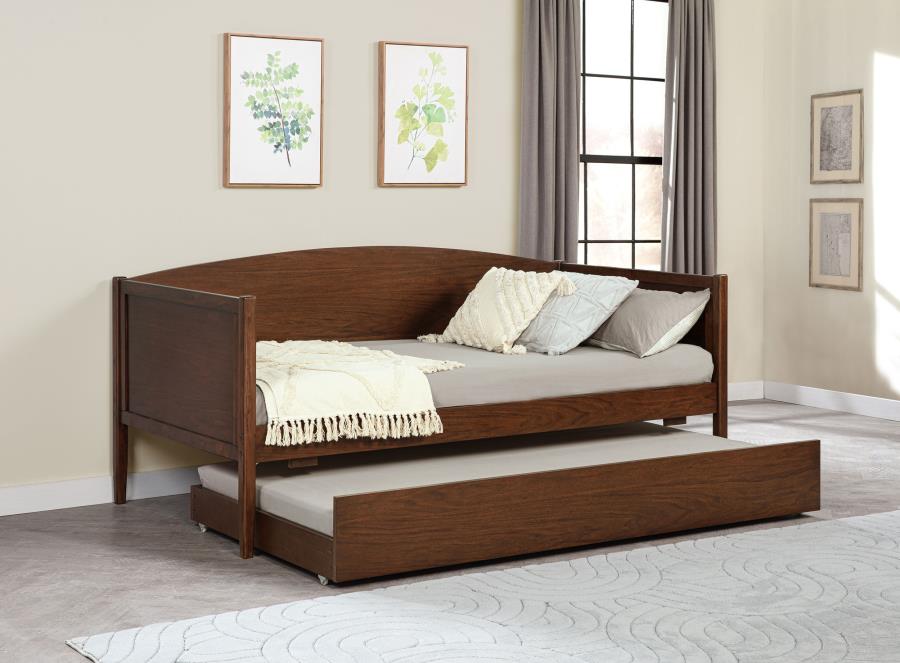 Bozeman Wood Twin Daybed With Trundle Medium Walnut-2