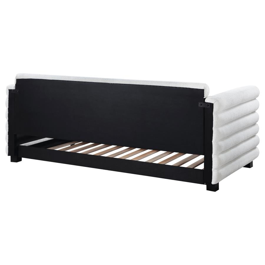 Patricia Boucle Upholstered Twin Day Bed with Trundle White-zoom-8